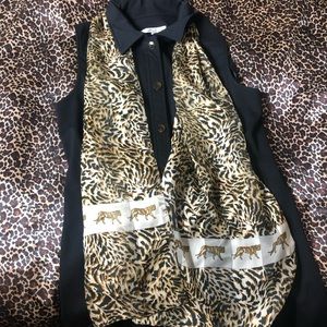 Tiger and cheetah print scarf NWOT